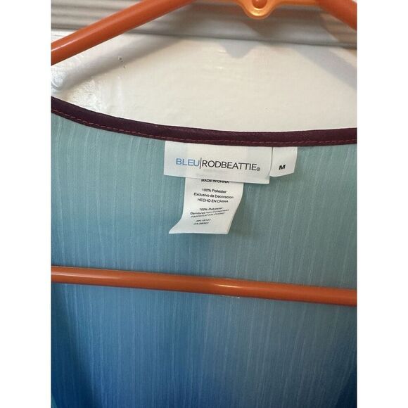 Bleu by Rod Beattie Womens Caftan Swim Cover-Up Medium Multicolor Sheer - Picture 2 of 4